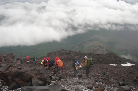 Descenso desde el volcán Lanin